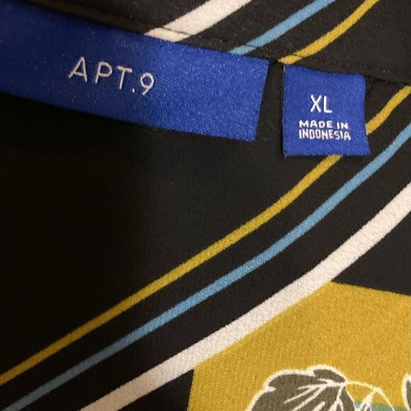 Apt. 9 Pink Black pattern blouse XL - Picture 4 of 7